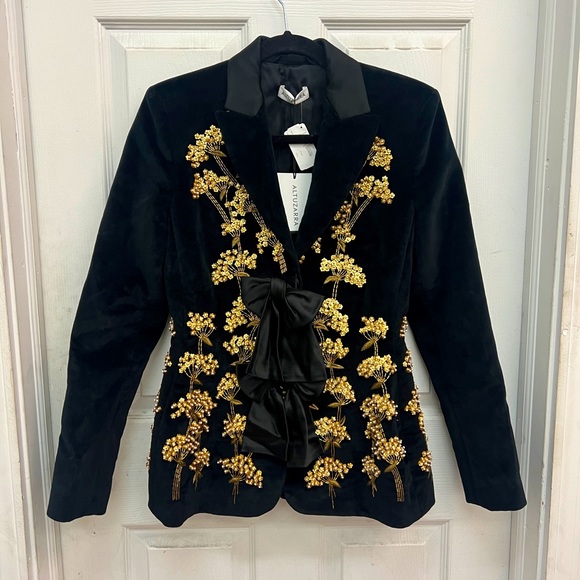 Altuzarra Angela Tree of Life Embellished Velvet Blazer